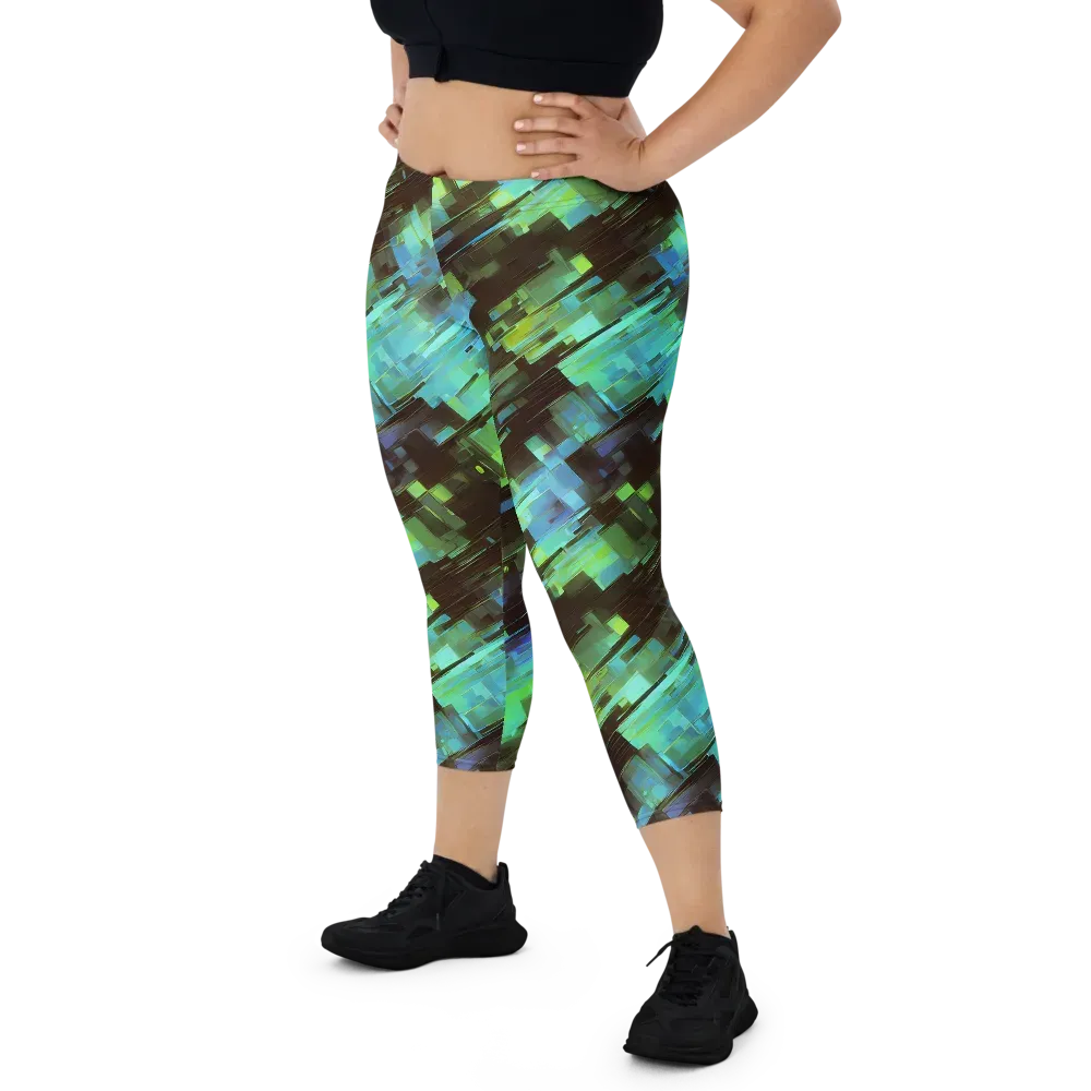 Cyber Shard on Capri Leggings — Front