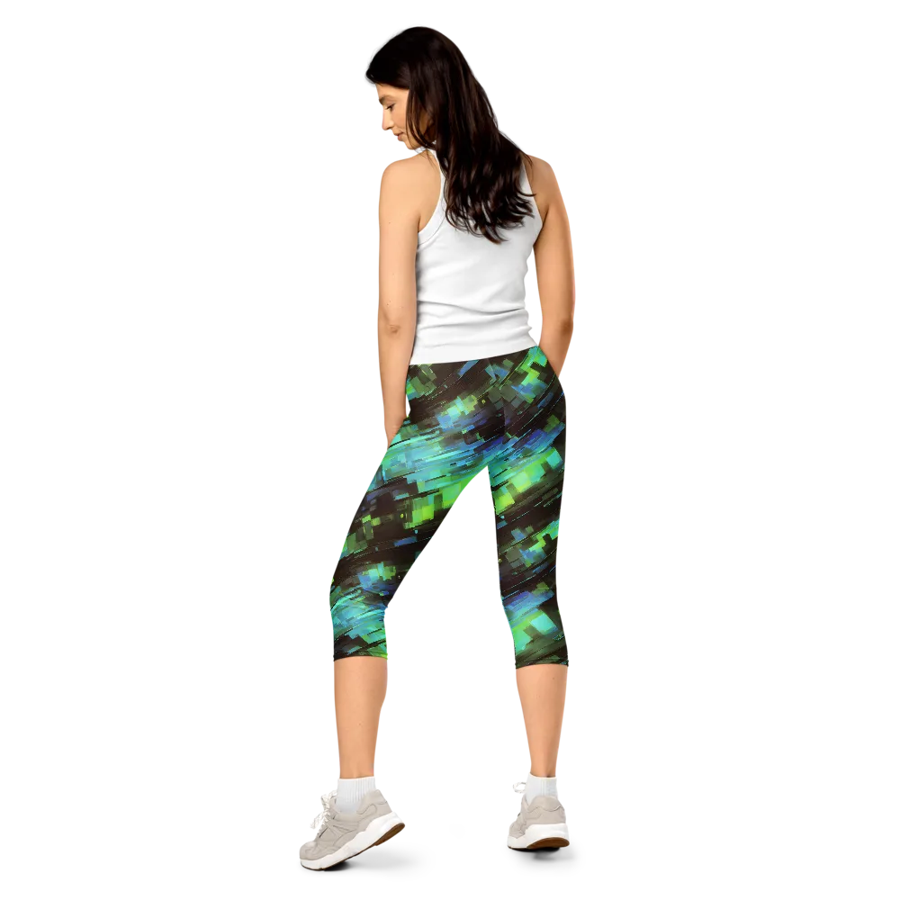 Cyber Shard on Capri Leggings — Back