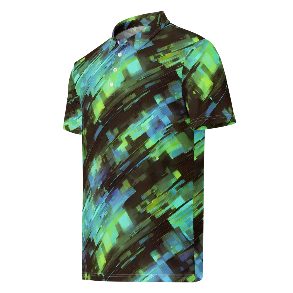 Cyber Shard on Men's Slim Fit Polo Shirt — Left Front
