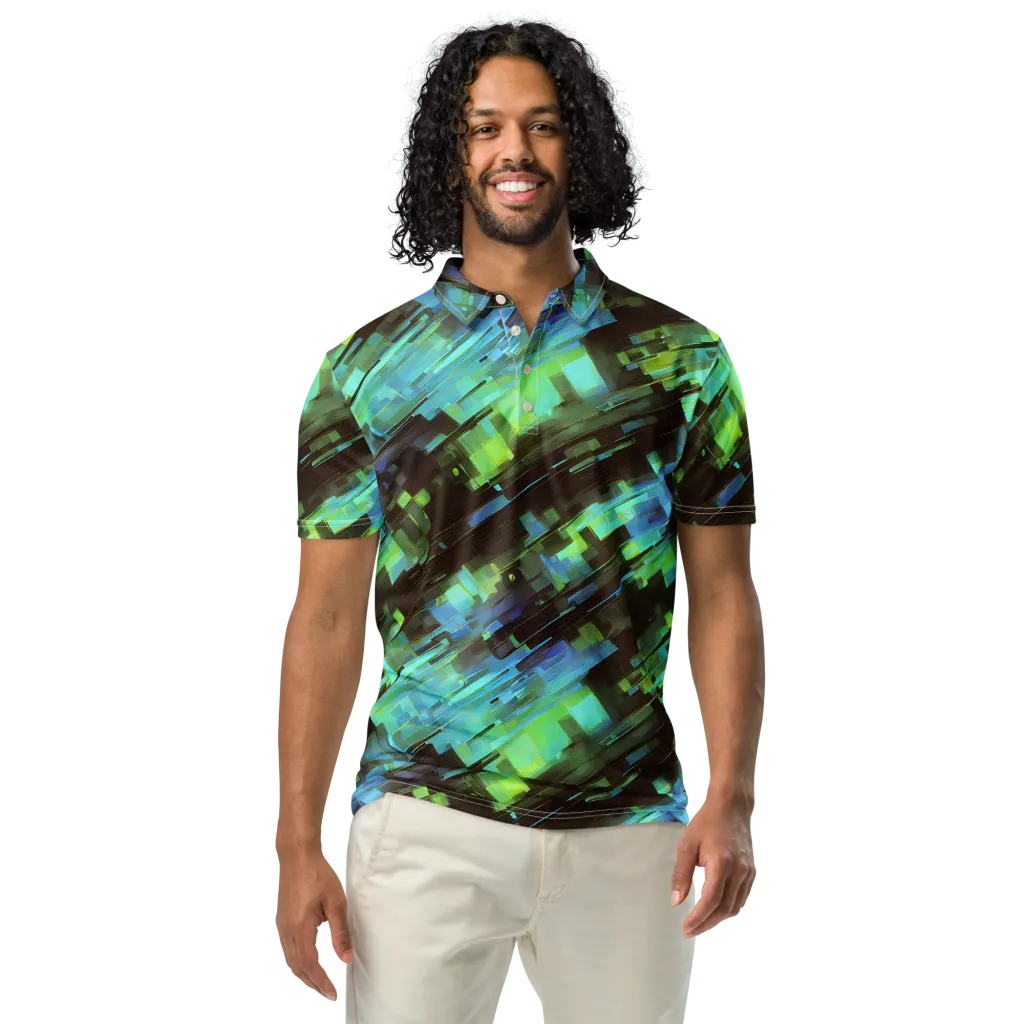 Cyber Shard on Men's Slim Fit Polo Shirt — Front