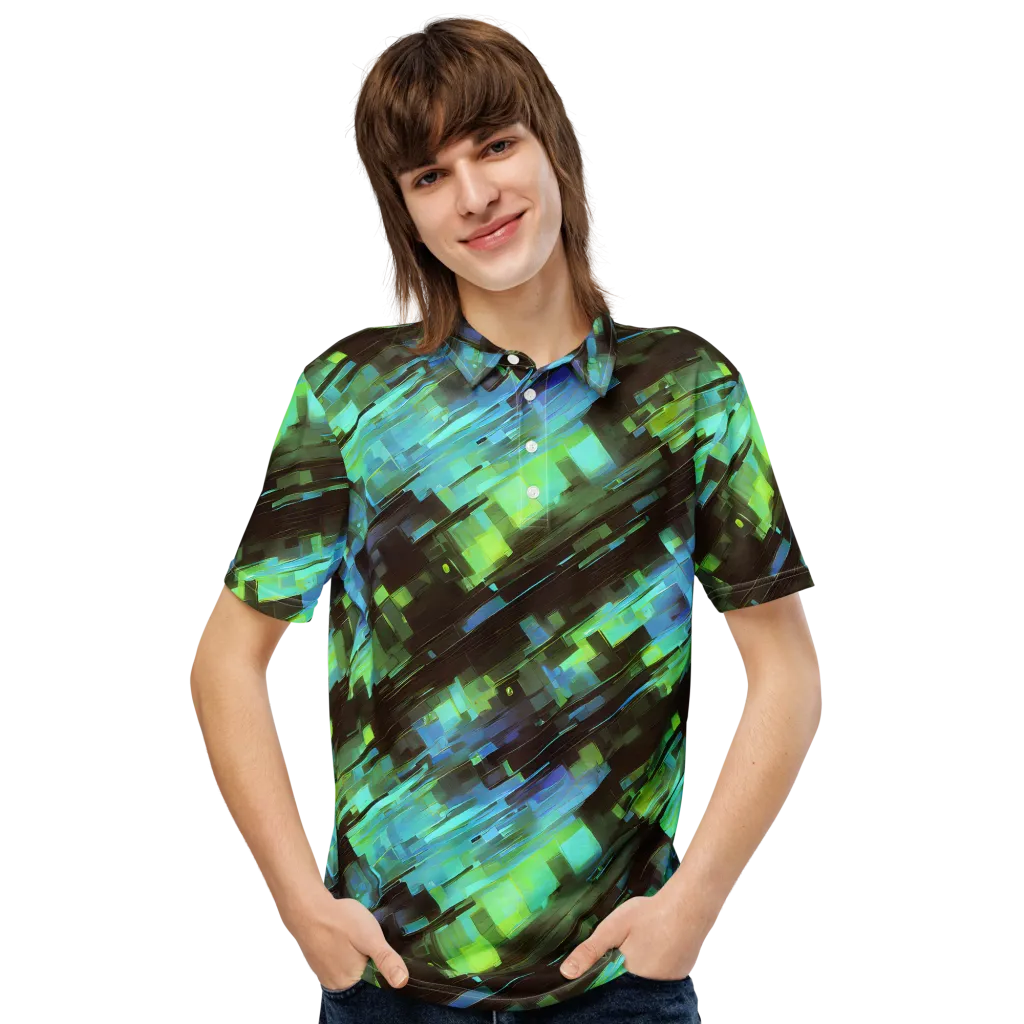 Cyber Shard on Men's Slim Fit Polo Shirt — Front