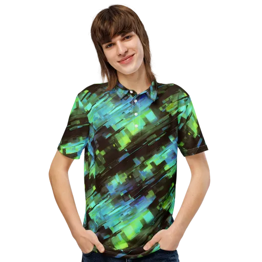 Cyber Shard on a Men's Slim Fit Polo Shirt