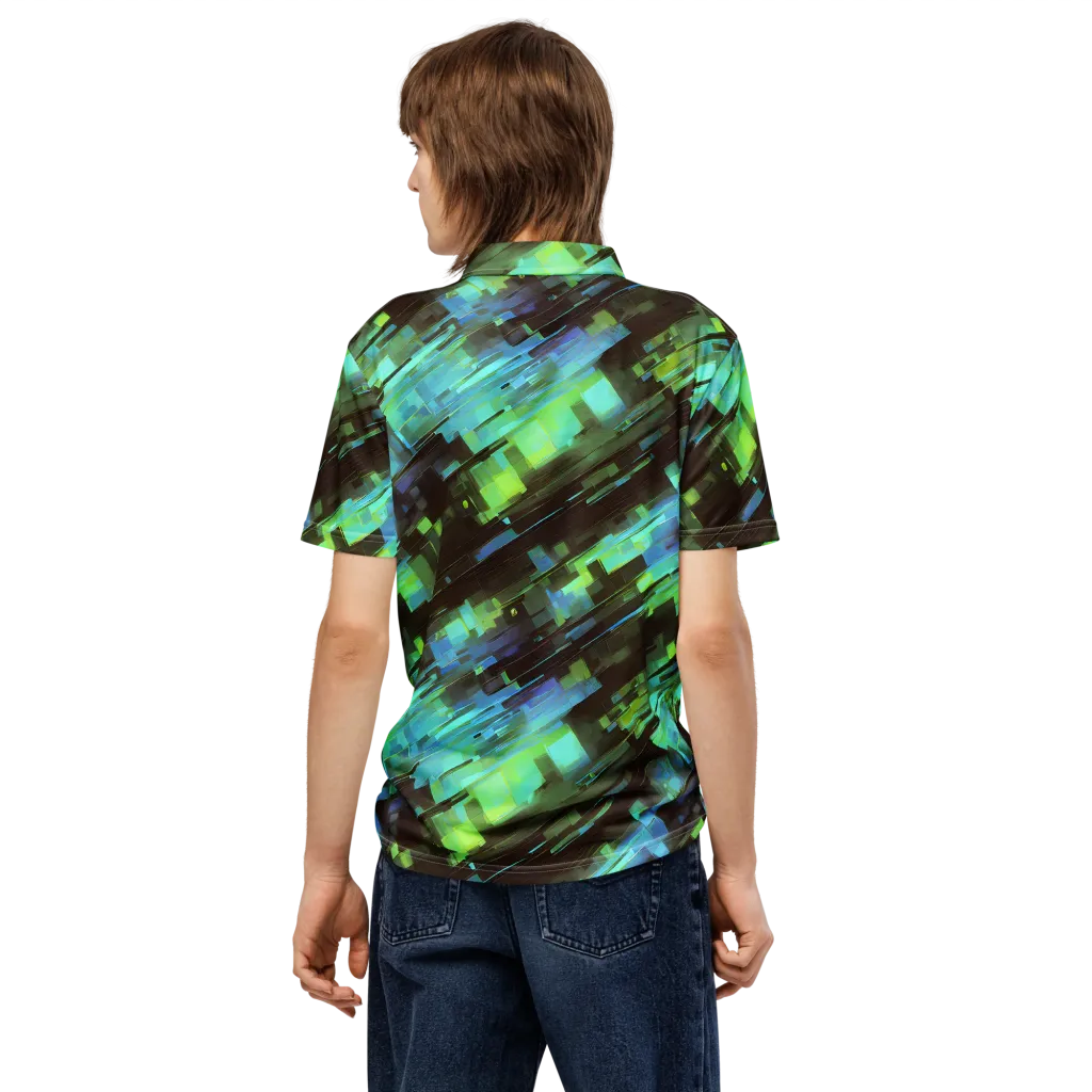 Cyber Shard on Men's Slim Fit Polo Shirt — Back