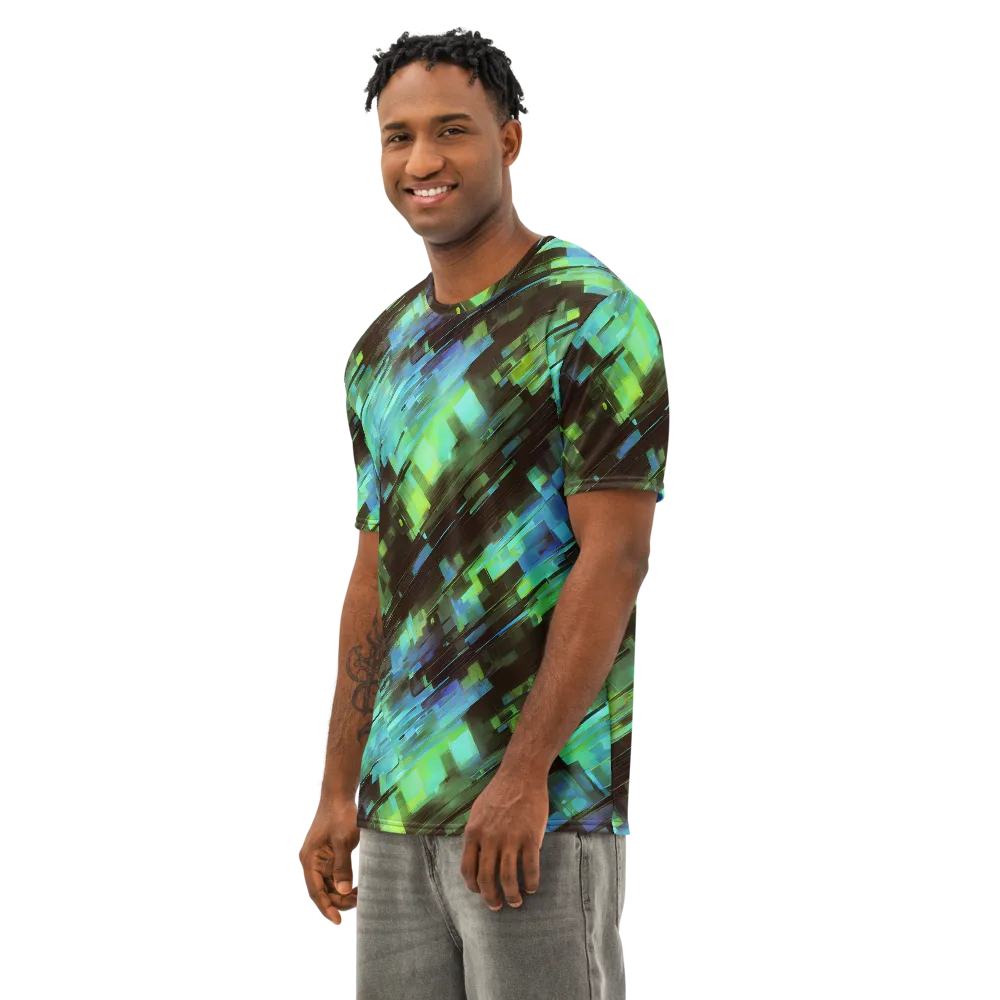 Cyber Shard on Men's Cotton Crew Neck T-Shirt — Left Front