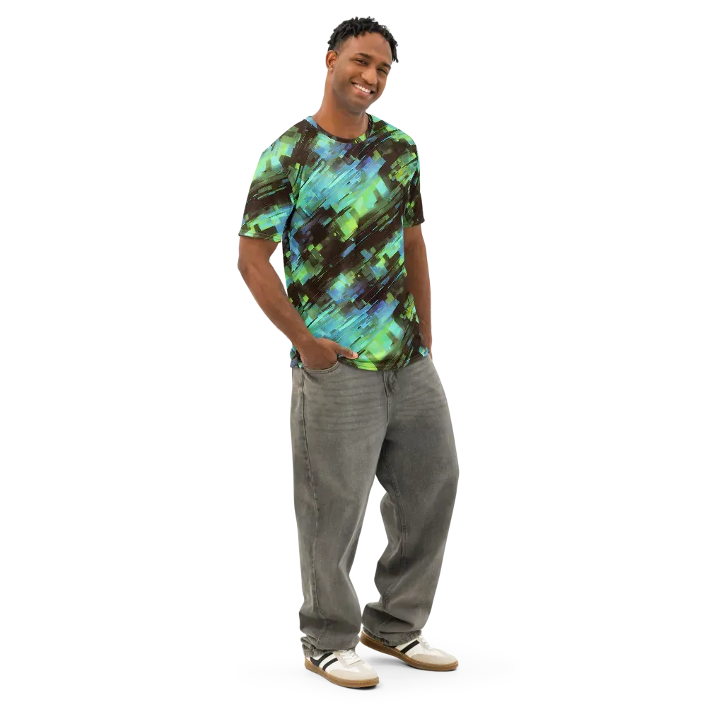 Cyber Shard on Men's Cotton Crew Neck T-Shirt — Right Front