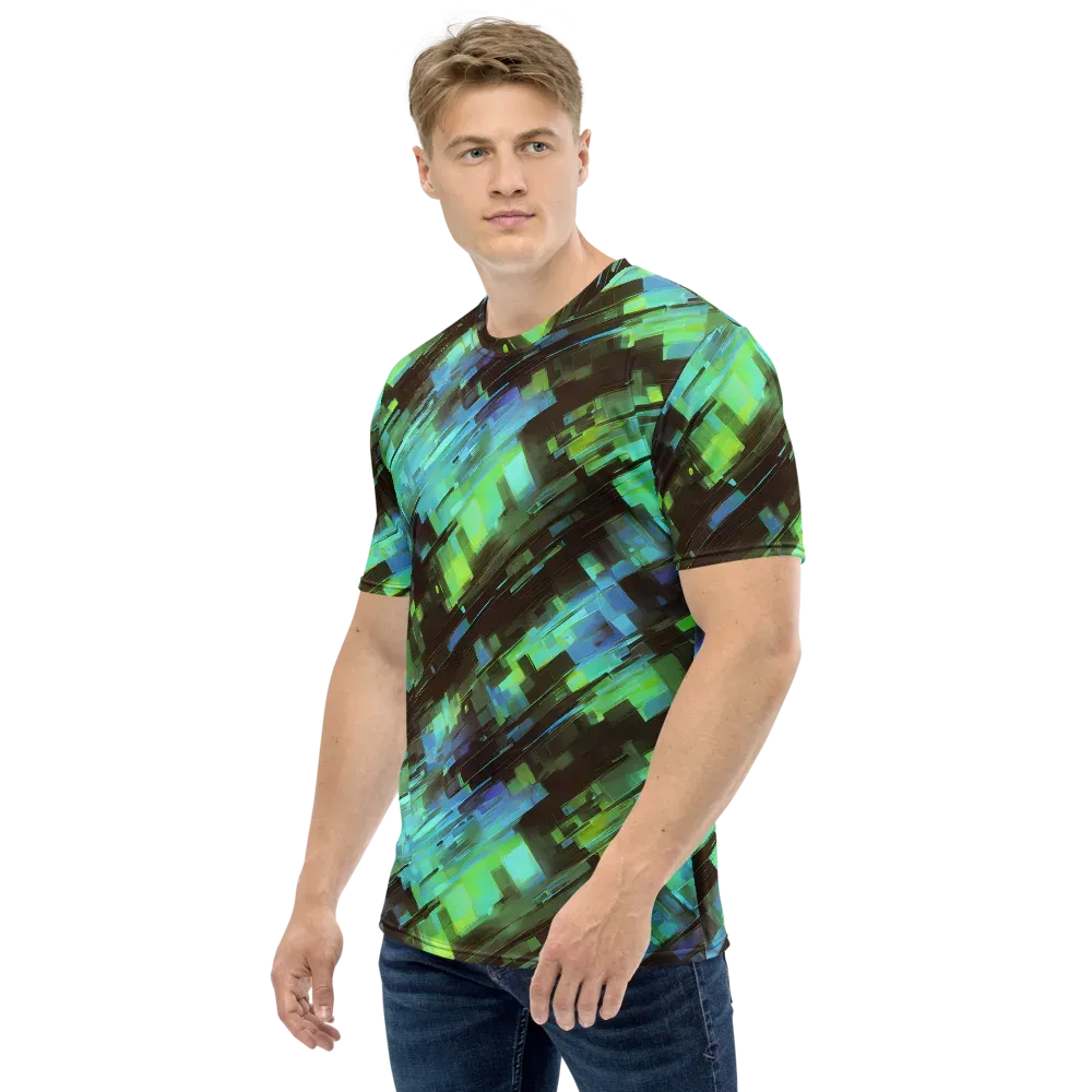Cyber Shard on Men's Crew Neck T-Shirt — Left