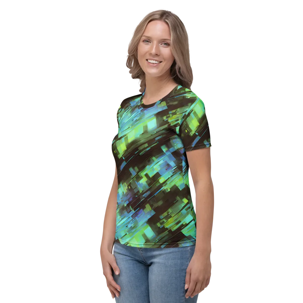 Cyber Shard on Women's Crew Neck T-Shirt — Left