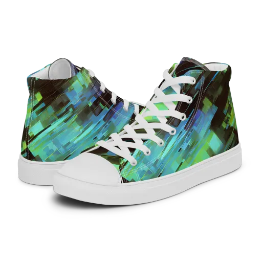 Cyber Shard on a Women's High Top Canvas Shoes