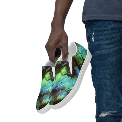 Cyber Shard on a Men's Slip-On Canvas Shoes