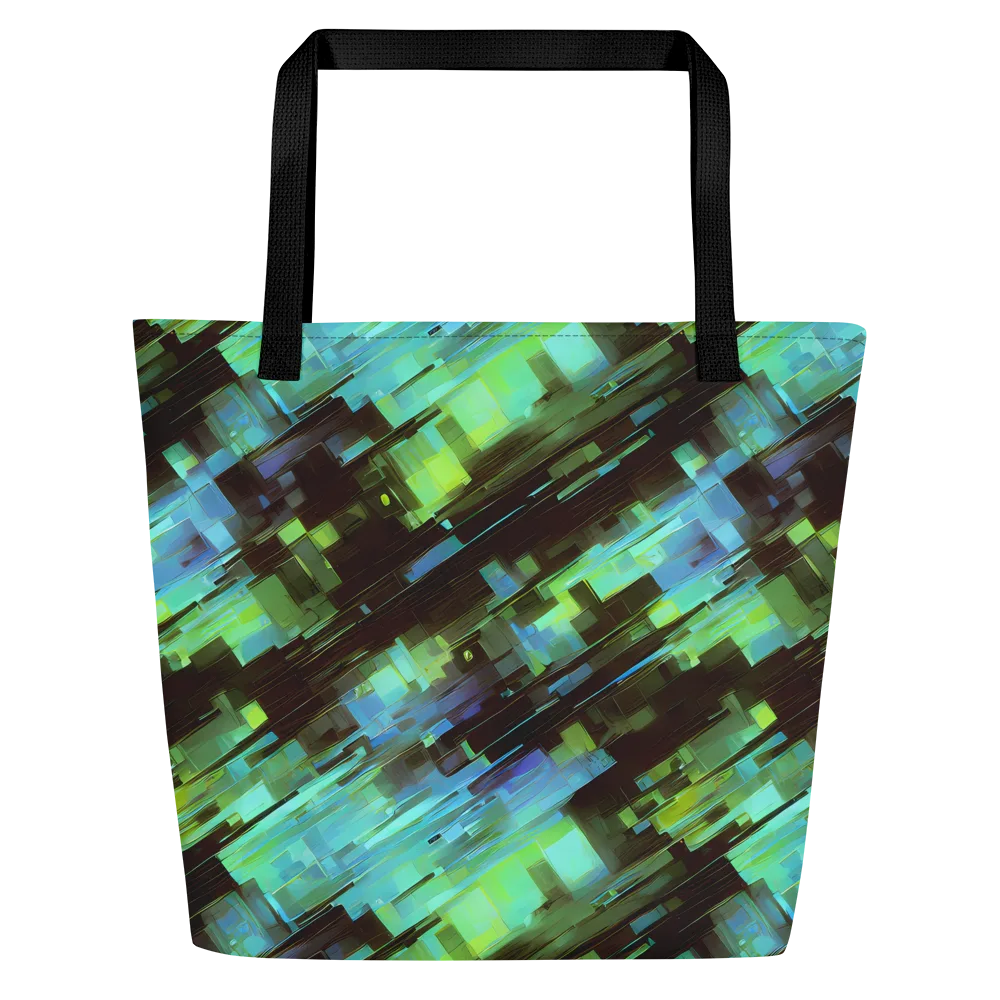 Cyber Shard on Large Tote Bag W/ Pocket — Front