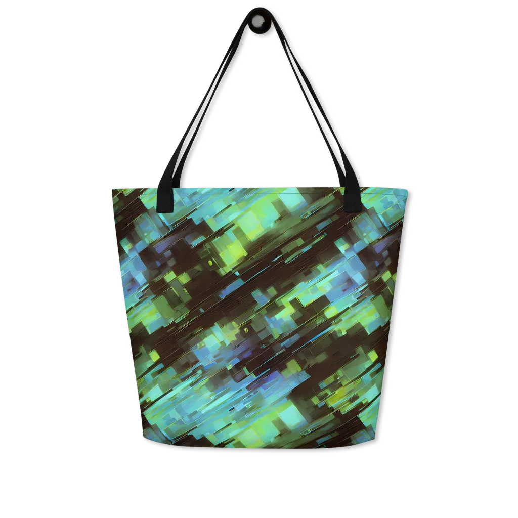 Cyber Shard on Large Tote Bag W/ Pocket — Front