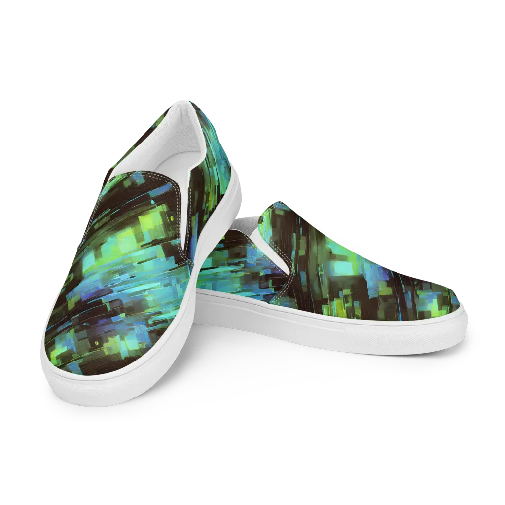 Cyber Shard on Women's Slip-On Canvas Shoes — Left Front