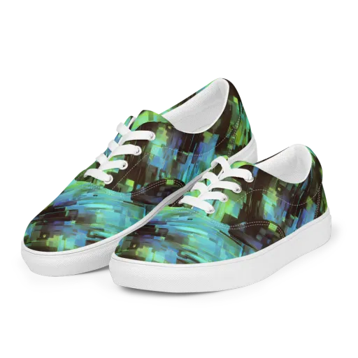 Cyber Shard on a Men's Lace-Up Canvas Shoes