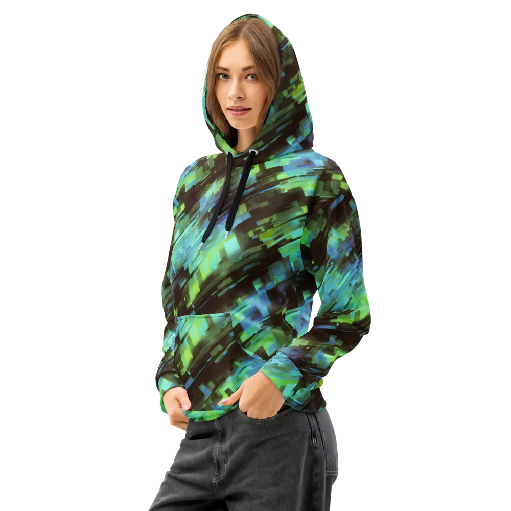 Cyber Shard on Cotton Hoodie — Left Front