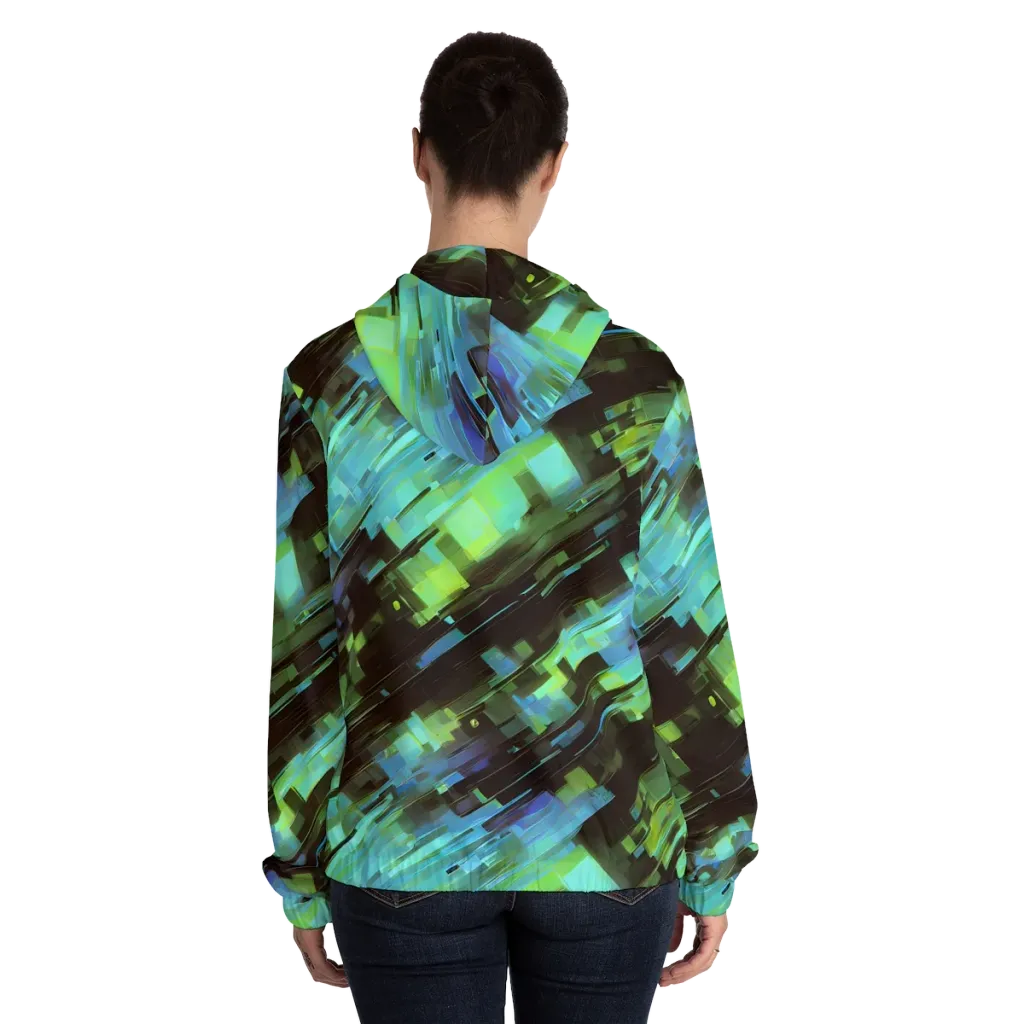 Cyber Shard on Women's Full-Zip Hoodie — Back On Person