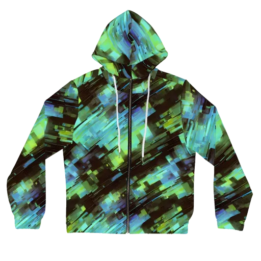 Cyber Shard on a Women's Full-Zip Hoodie
