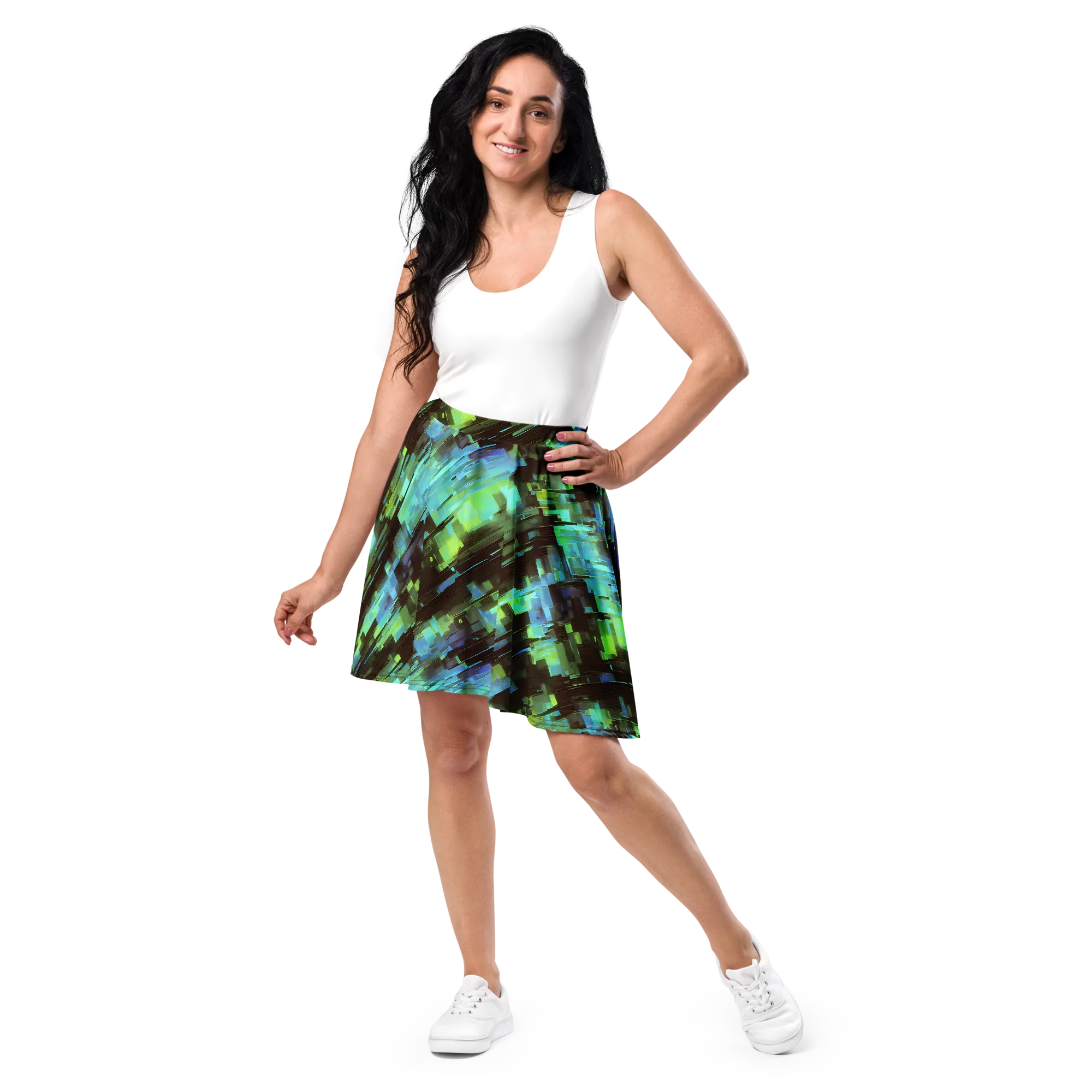 Cyber Shard on Skater Skirt — Front