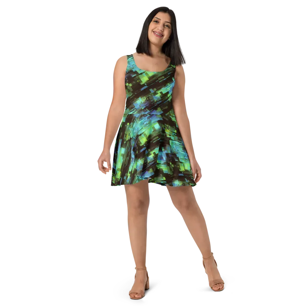 Cyber Shard on Skater Dress — Front