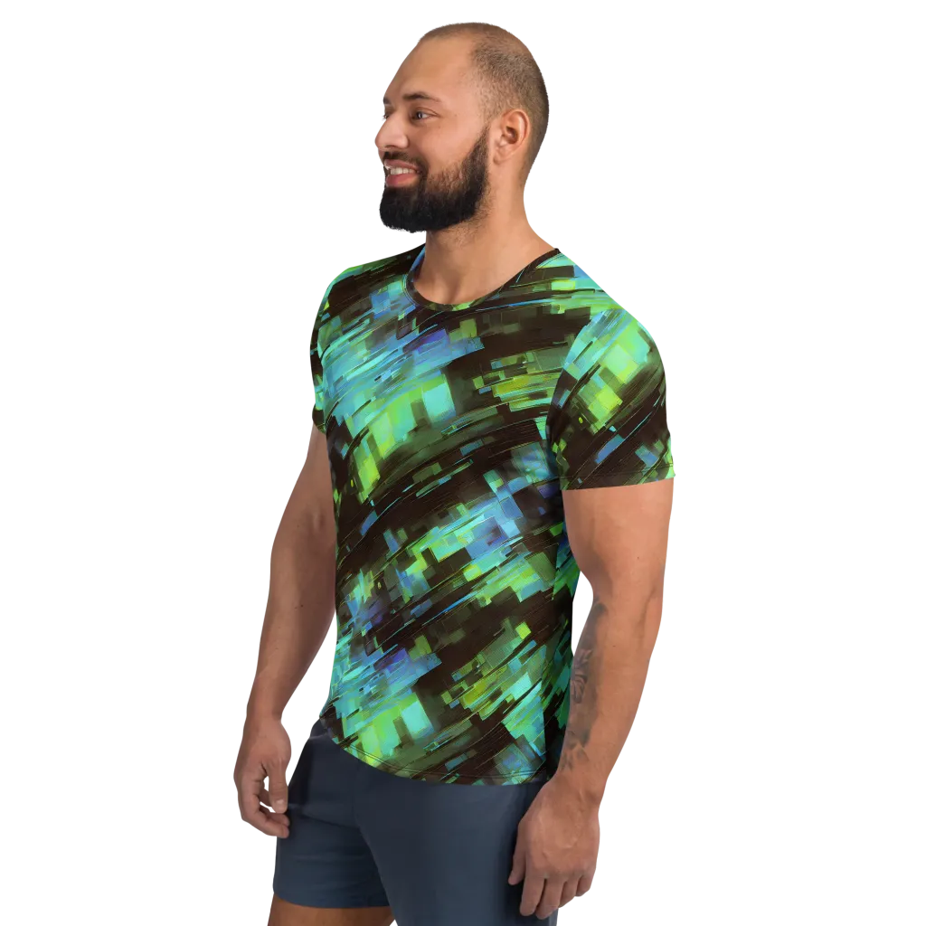 Cyber Shard on Men's Athletic T-Shirt — Left