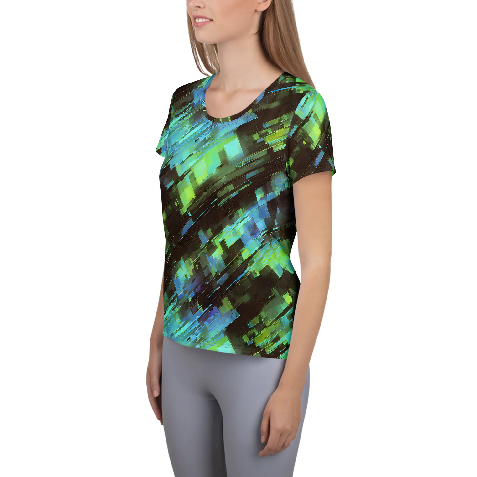 Cyber Shard on Women's Athletic T-Shirt — Left
