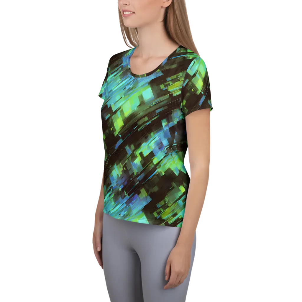 Cyber Shard on Women's Athletic T-Shirt — Left