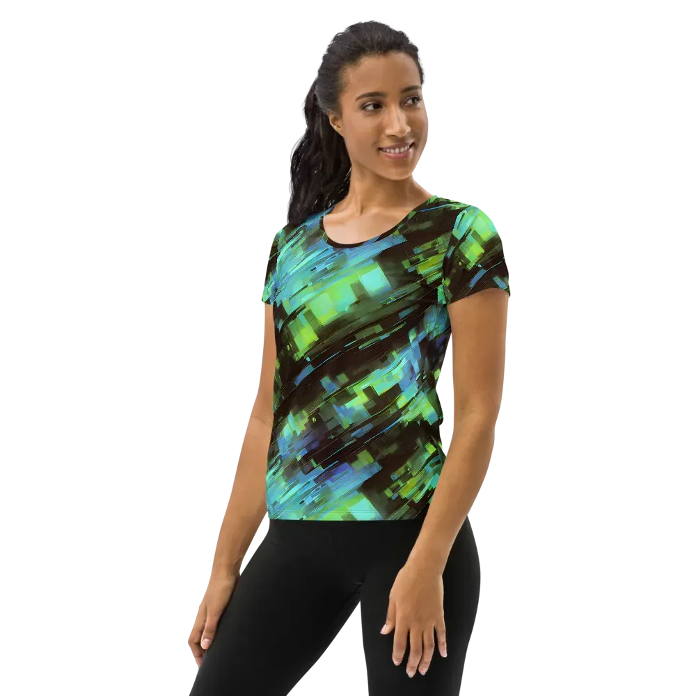 Cyber Shard on Women's Athletic T-Shirt — Left