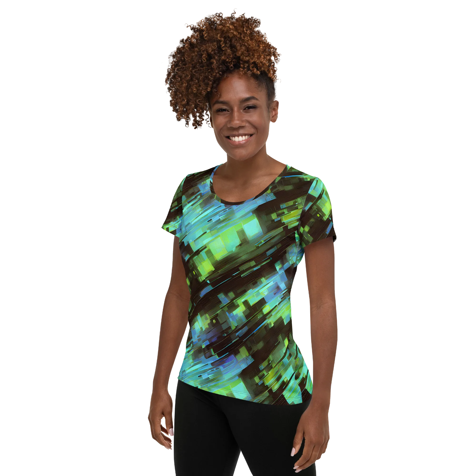 Cyber Shard on Women's Athletic T-Shirt — Left
