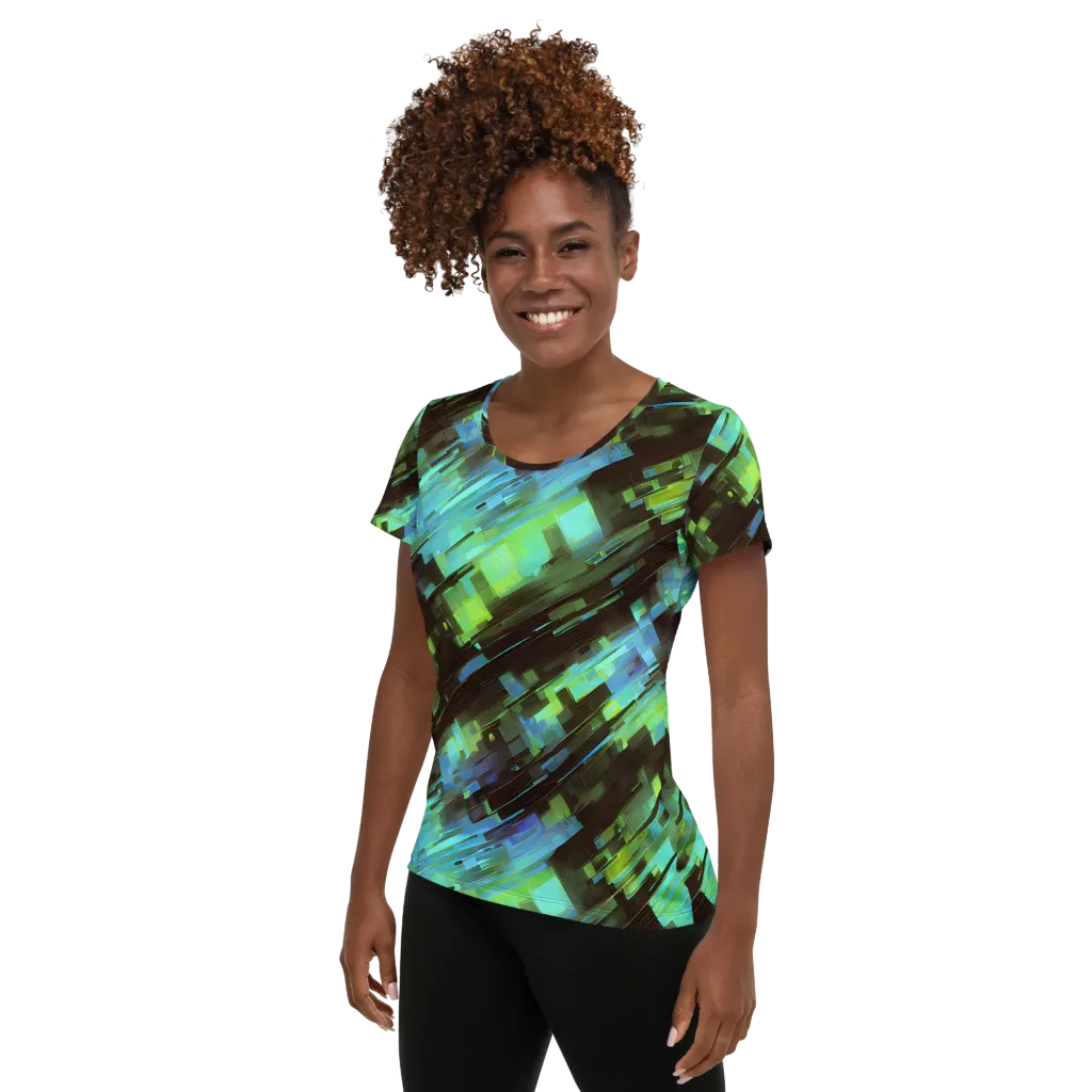 Cyber Shard on Women's Athletic T-Shirt — Left