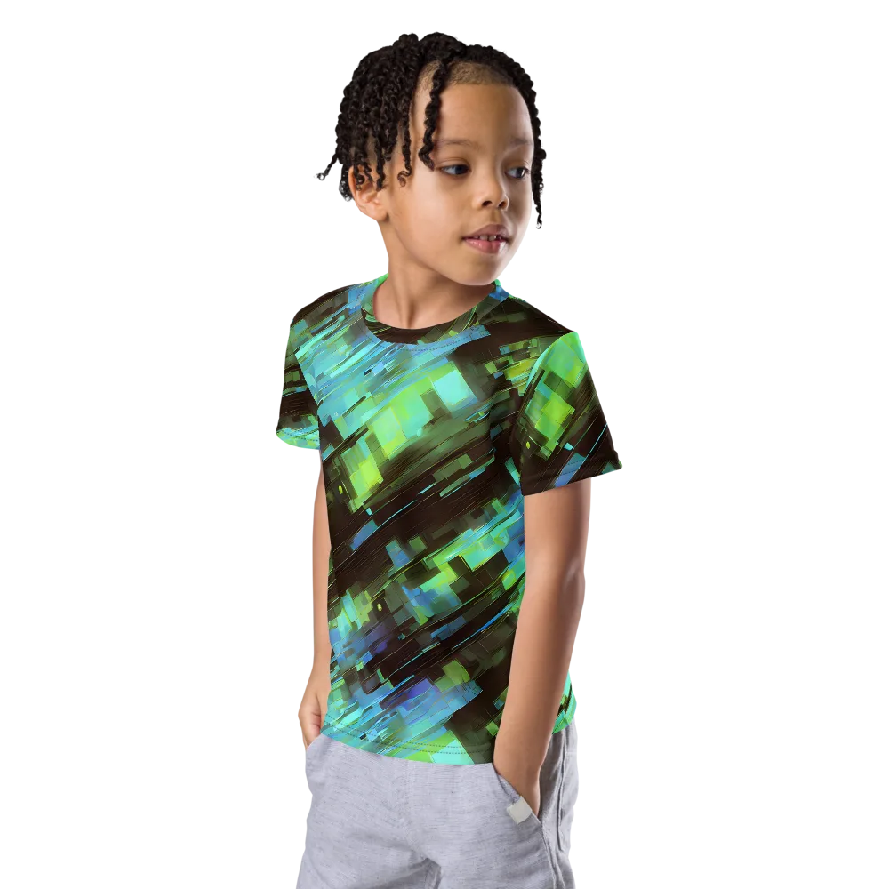 Cyber Shard on Kids Crew Neck T-Shirt — Left Front