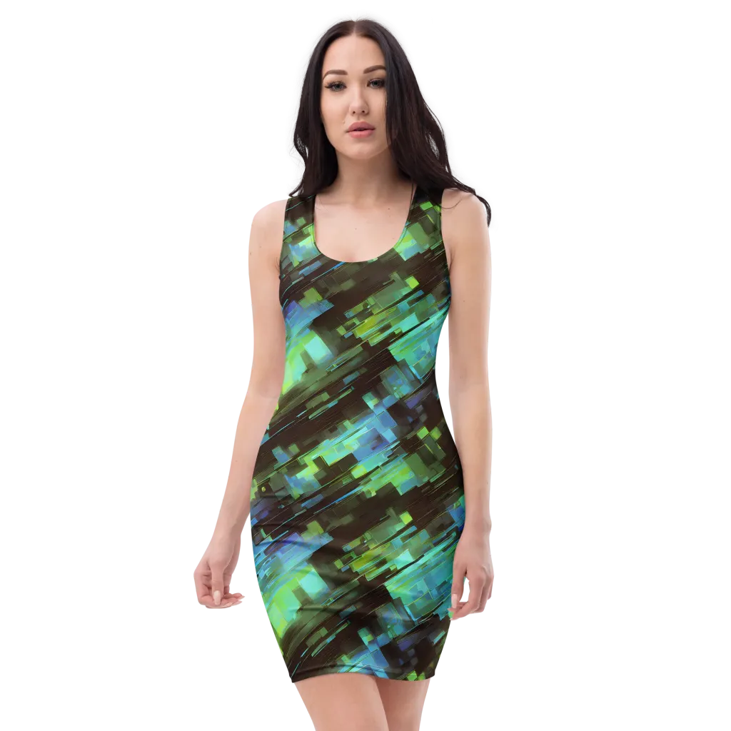 Cyber Shard on Bodycon Dress — Front