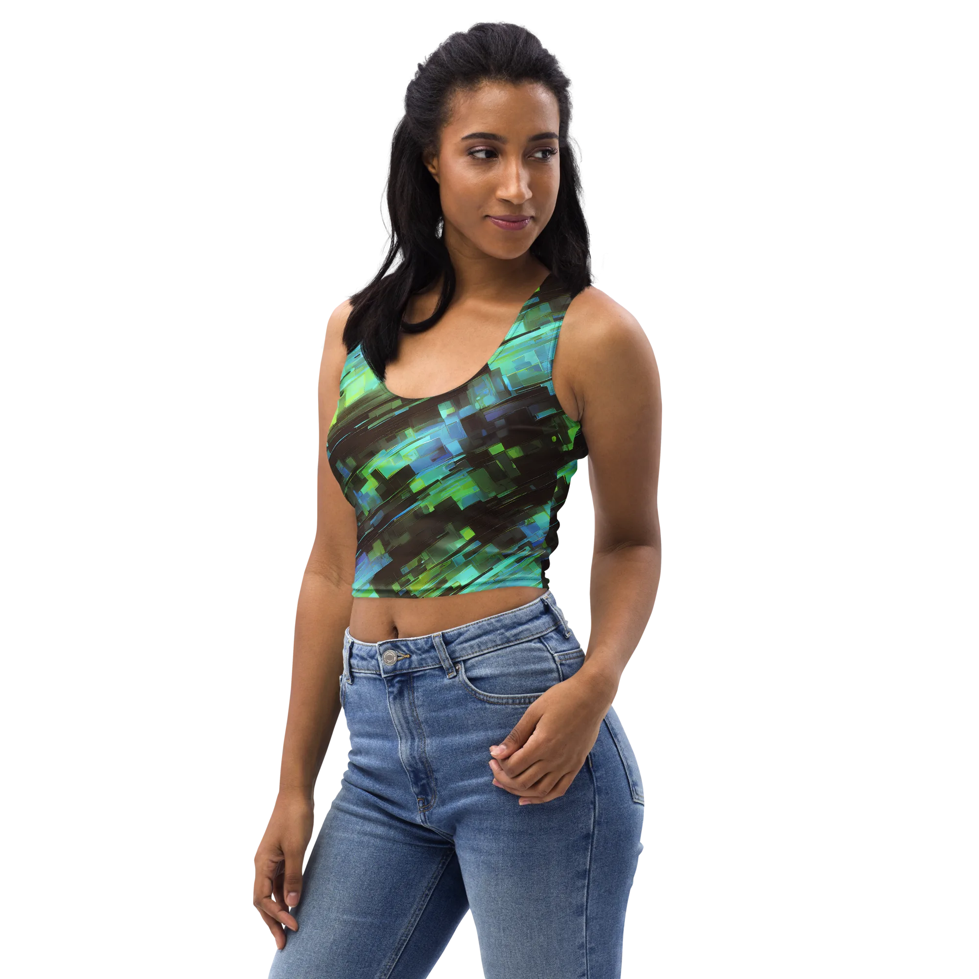 Cyber Shard on Crop Top — Left Front
