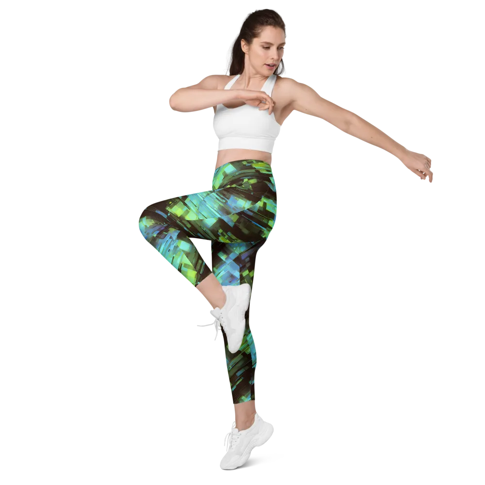 Cyber Shard on Leggings with Pockets — Left Front