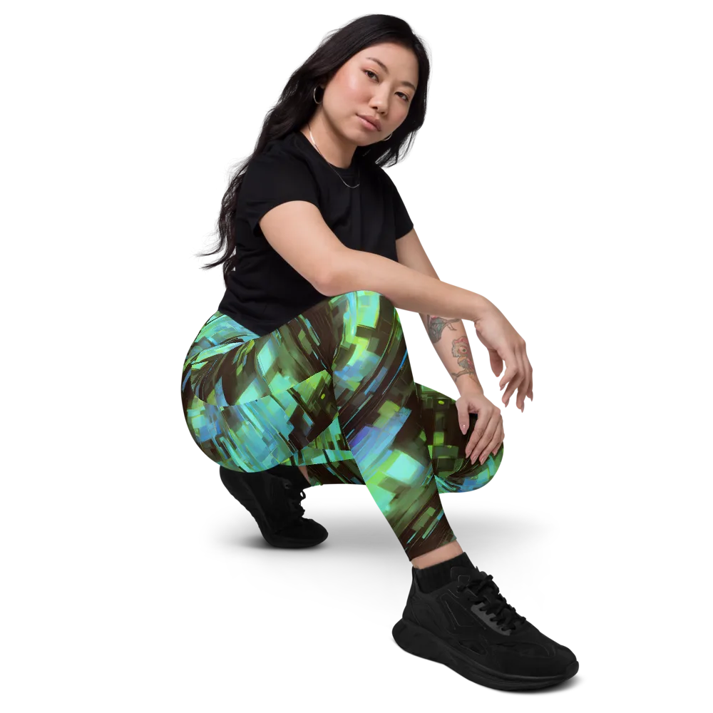 Cyber Shard on Leggings with Pockets — Right Front