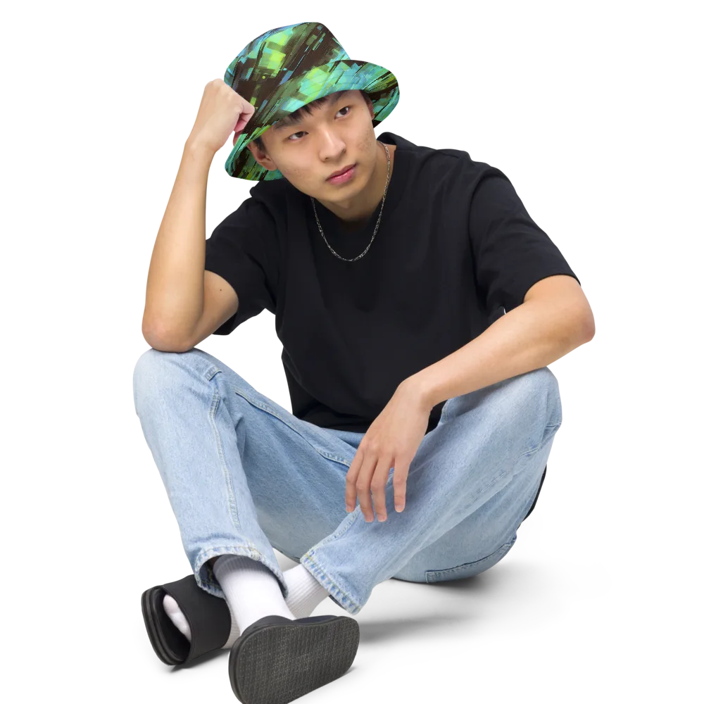Cyber Shard on Reversible Bucket Hat — Front 2 Inside