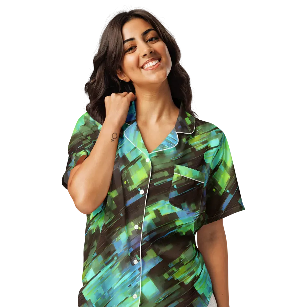 Cyber Shard on Women's Short Sleeve Pajama Top — Front