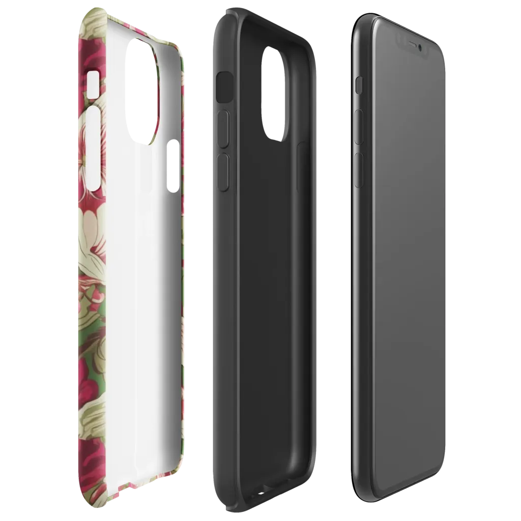 Burgundy Botanica on Tough Case for iPhone® — Right