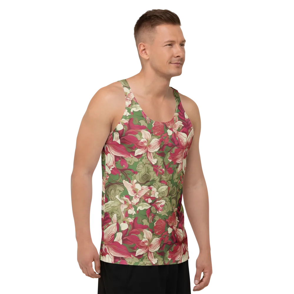 Burgundy Botanica on Men's Tank Top — Right Front