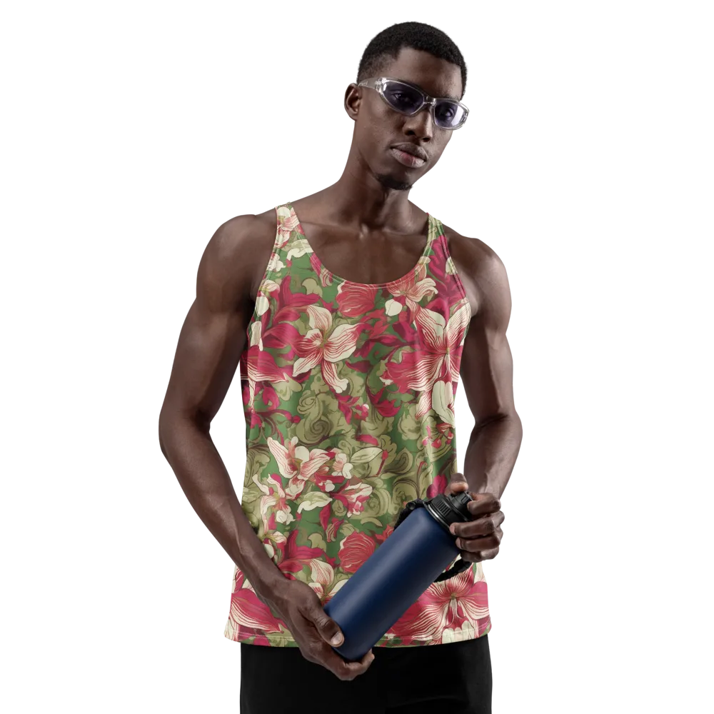 Burgundy Botanica on Men's Tank Top — Front