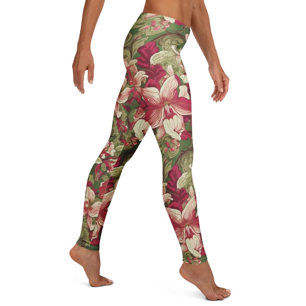 Burgundy Botanica on Leggings — Right