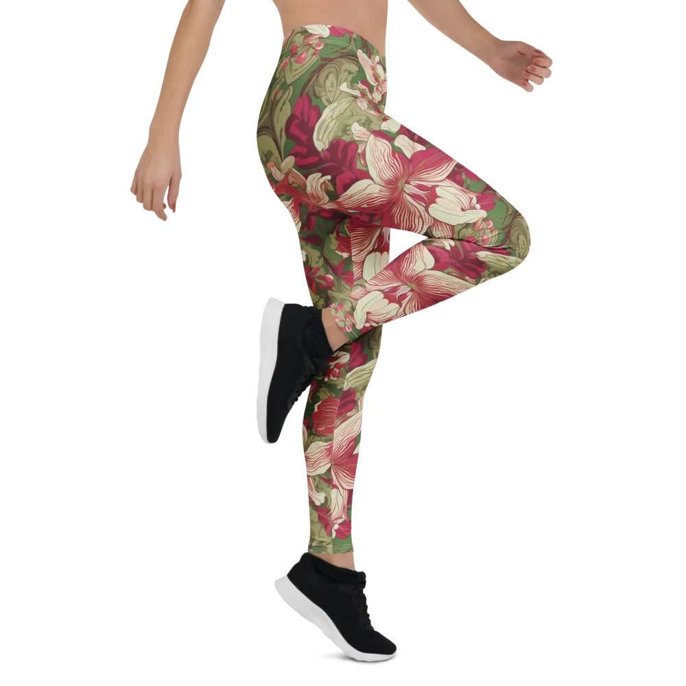 Burgundy Botanica on Leggings — Right