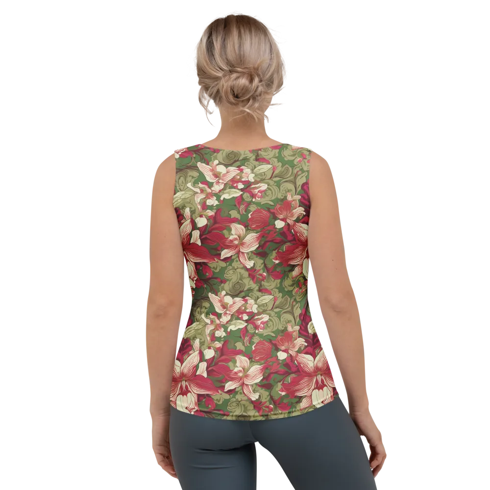 Burgundy Botanica on Women's Tank Top — Back