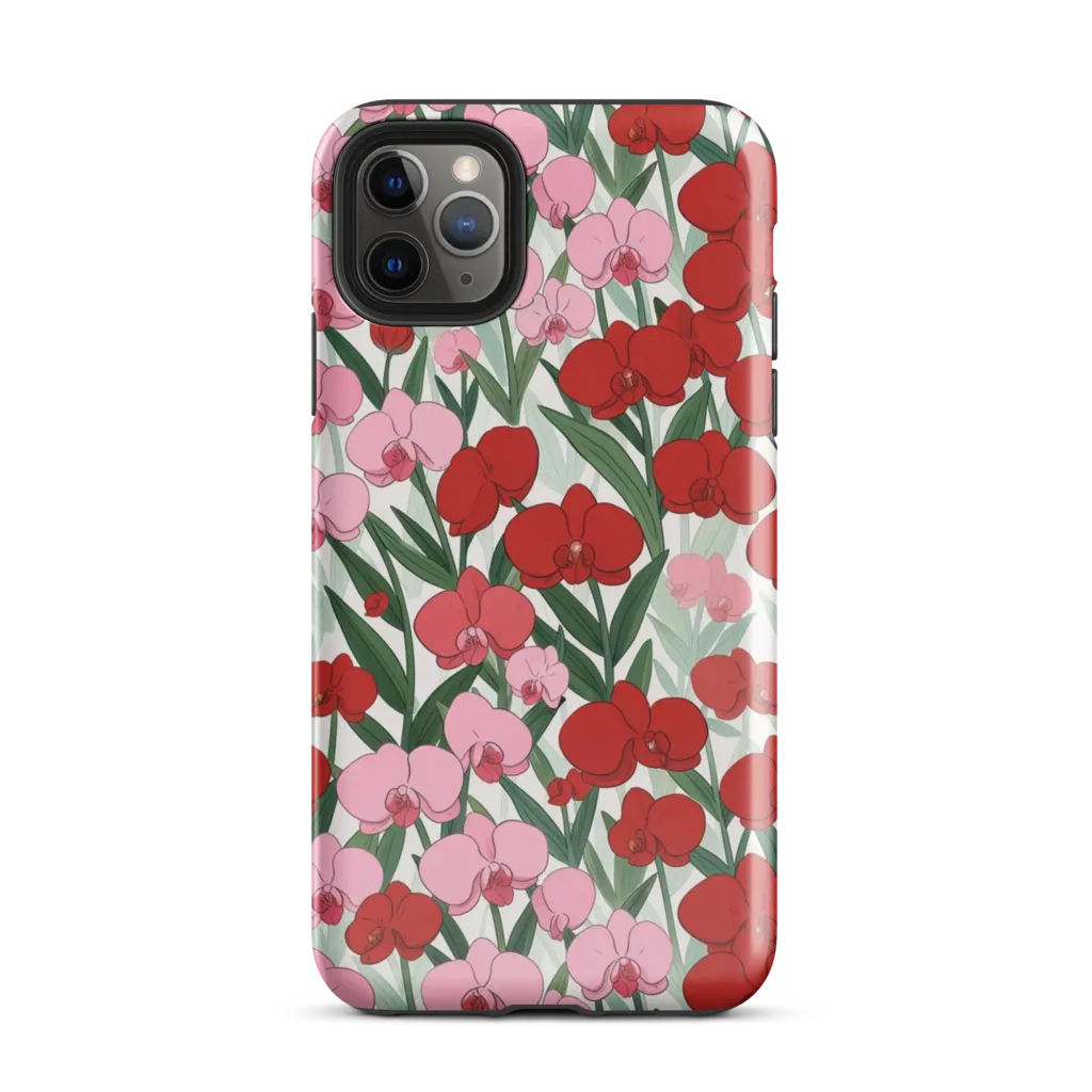 Crimson Orchid Garden on Tough Case for iPhone® — Front