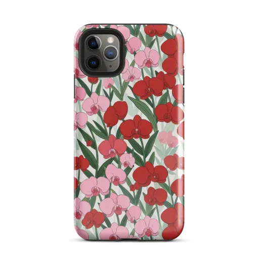 Crimson Orchid Garden on a Tough Case for iPhone®