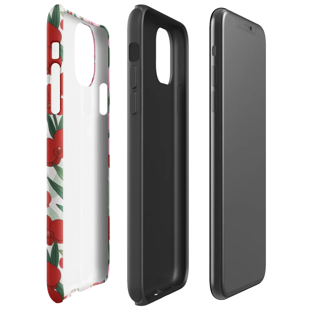 Crimson Orchid Garden on Tough Case for iPhone® — Right
