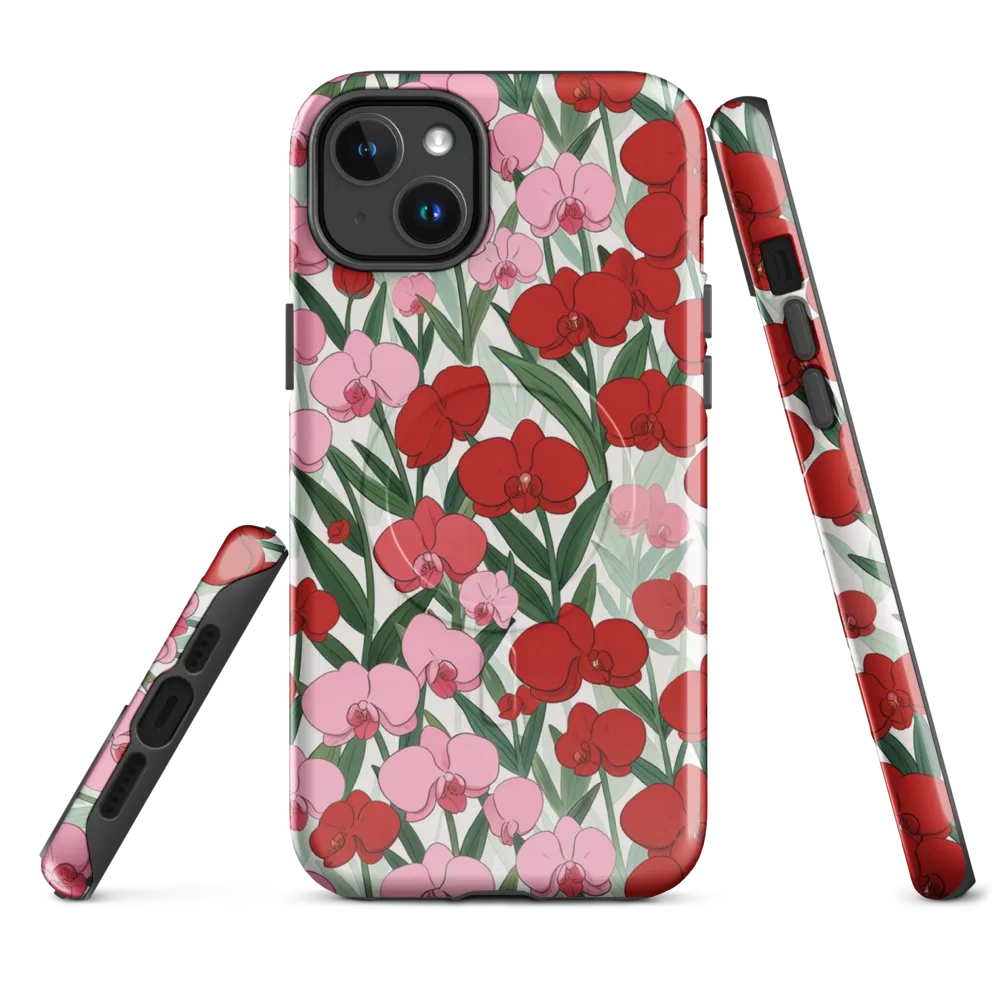Crimson Orchid Garden on MagSafe Tough Case for iPhone® — Front