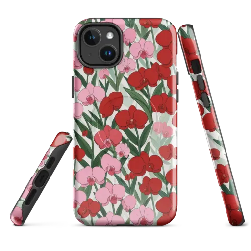 Crimson Orchid Garden on a MagSafe Tough Case for iPhone®
