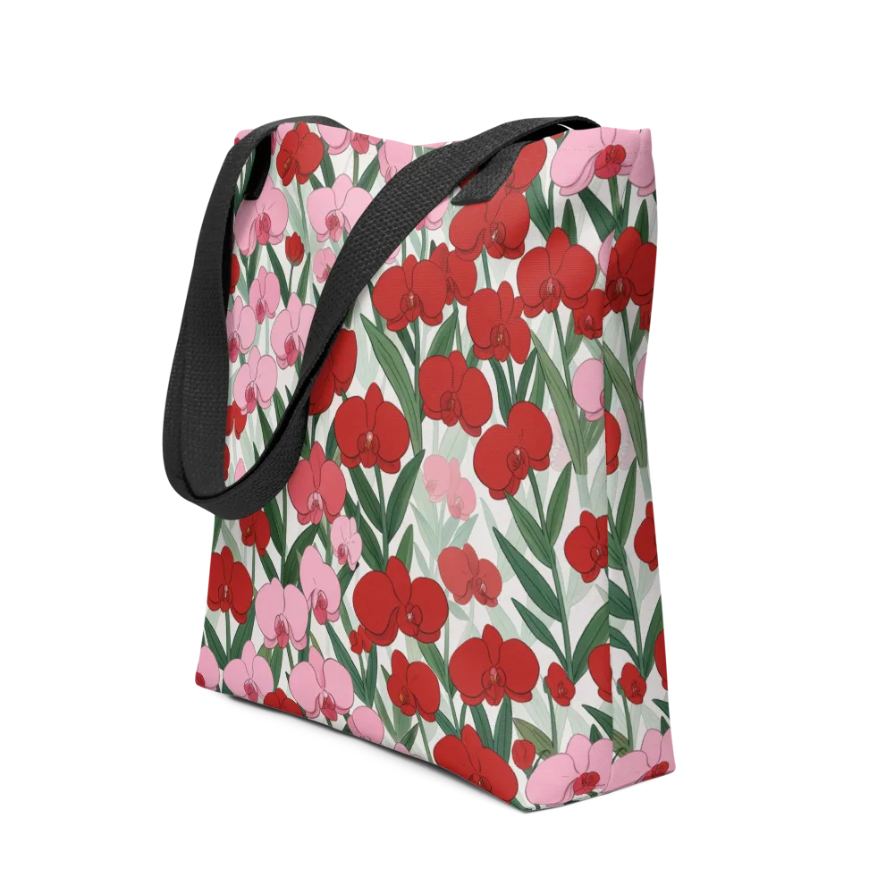 Crimson Orchid Garden on Tote Bag — Front