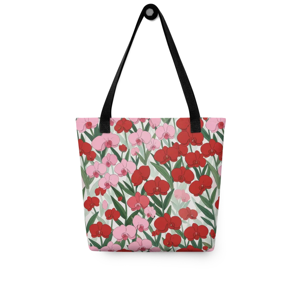 Crimson Orchid Garden on Tote Bag — Front