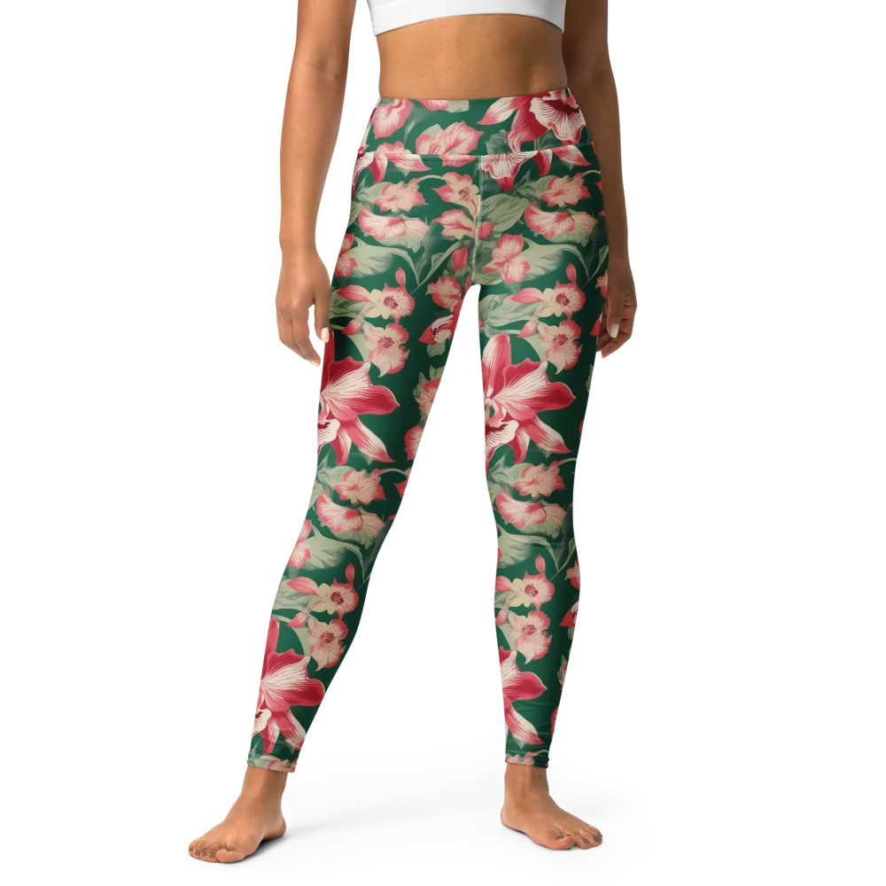 Verdant Bloom on Yoga Leggings — Front