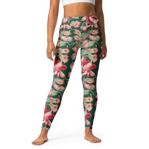 Verdant Bloom on a Yoga Leggings
